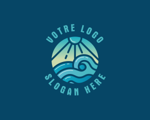 Coast - Beach Wave Sunset logo design