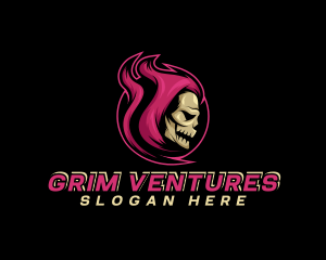 Grim - Demon Skull Gaming logo design