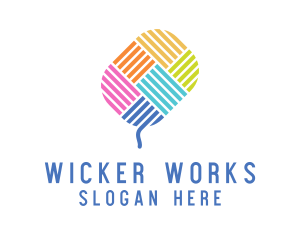 Wicker - Knitting Yarn Thread logo design