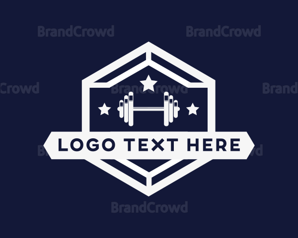 Dumbbell Weights Hexagon Logo