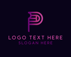 Letter P - Creative Fintech Software logo design