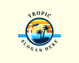 Airplane Travel Island logo design