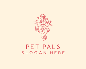 Cheerful Poodle Pet logo design