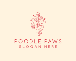 Cheerful Poodle Pet logo design