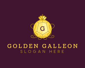 Golden Shield Crown logo design