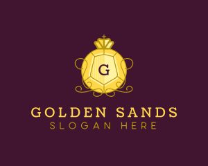 Golden Shield Crown logo design