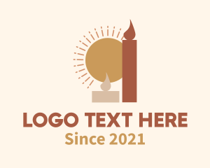 Boho - Sun Candle Light logo design