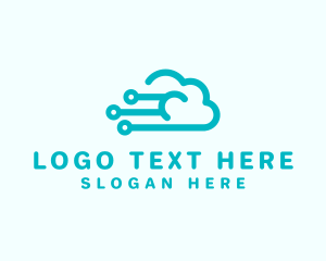 Digital - Cloud Technology Storage logo design