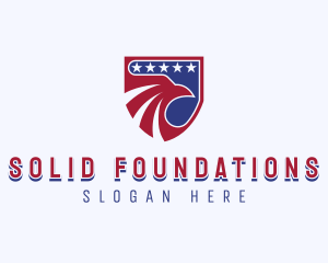 Bald Eagle - Eagle Airforce Shield logo design