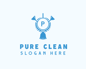 Plunger Mop Housekeeping logo design