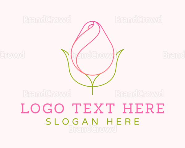 Rose Bud Minimalist Logo