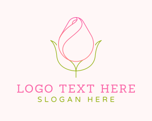 Hair - Rose Bud Minimalist logo design