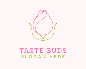 Rose Bud Minimalist logo design