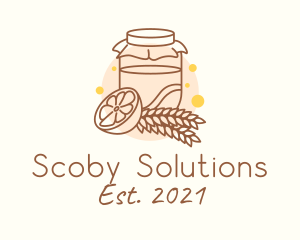 Scoby - Organic Lemon Kombucha logo design