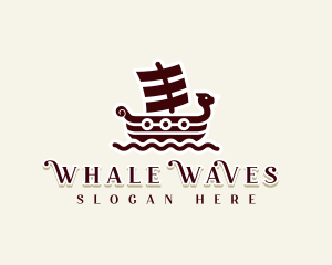 Medieval Viking Ship logo design