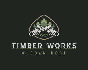 Timber Wood Cutter logo design