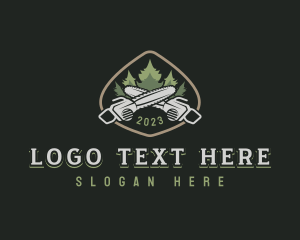 Tree - Timber Wood Cutter logo design