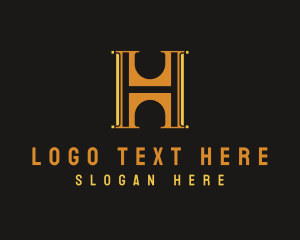 Letter H - Art Deco Hotel Property logo design