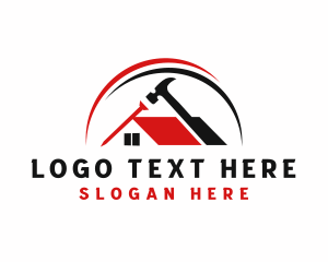 Tradesman - Hammer Nail Roof logo design