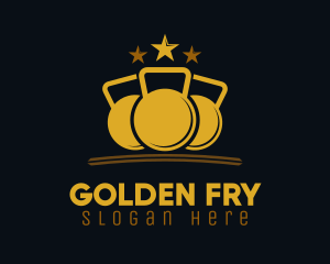 Golden Kettlebell Fitness Gym logo design