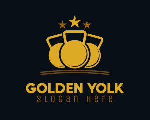 Golden Kettlebell Fitness Gym logo design