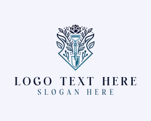 Shovel - Garden Shovel Landscaping logo design