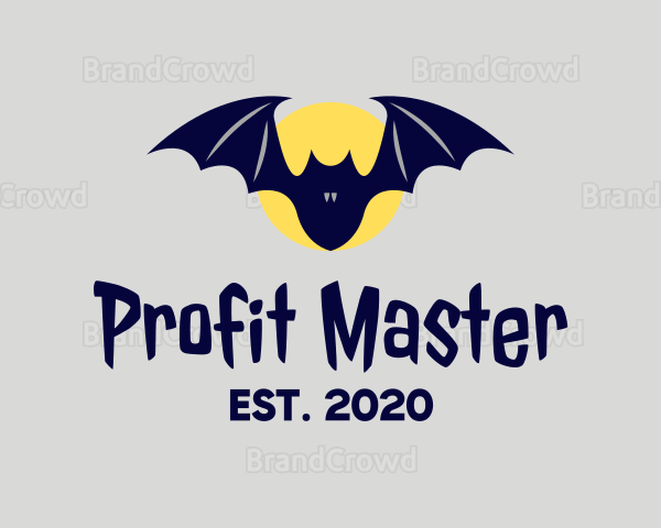 Night Moon Bat Logo