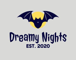 Night Moon Bat  logo design