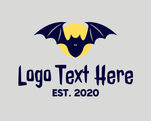 Creepy - Night Moon Bat logo design