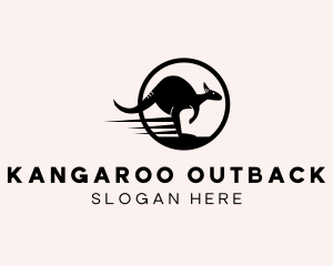 Fast Wild Kangaroo logo design