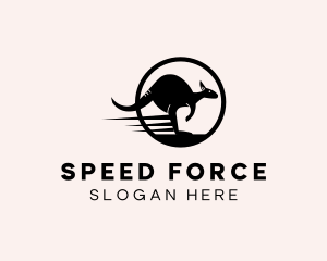 Fast Wild Kangaroo logo design