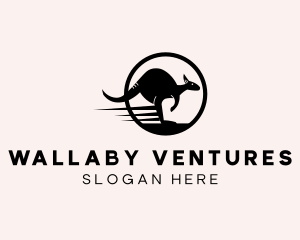 Wallaby - Fast Wild Kangaroo logo design