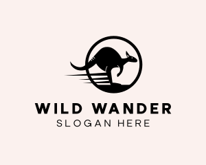 Fast Wild Kangaroo logo design