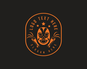 Lucha Libre - Luchador Mask Beer logo design