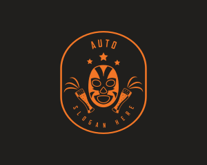 Luchador Mask Beer Logo