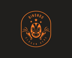Lucha Libre - Luchador Mask Beer logo design