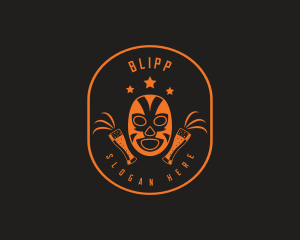 Pub - Luchador Mask Beer logo design