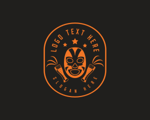 Liquor - Luchador Mask Beer logo design