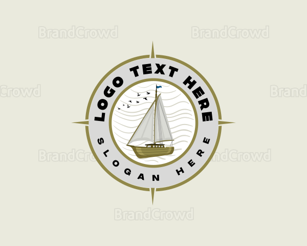 Naval Compass Sailboat Logo