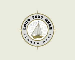 Naval Compass Sailboat Logo