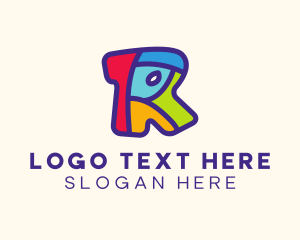 Puzzle - Colorful Letter R logo design