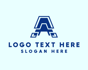 Cyberspace - Futuristic Tech Letter A logo design