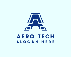 Futuristic Tech Letter A logo design