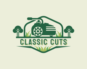 Mower Grass Cutting logo design