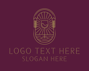 Wine - Artisanal Liquor Badge logo design