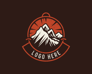 Trails - Mountain Hiking Trek logo design