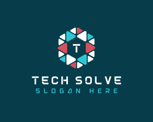 Cube Tech Geometric logo design