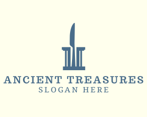 Knife Ancient Column logo design