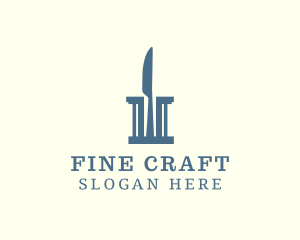 Knife Ancient Column logo design