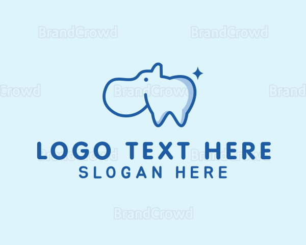 Dental Hippo Tooth Logo